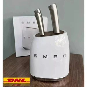 SMEG Set Blocco Coltelli 7 Pezzi Acciaio Inox Colore Bianco Avorio Nuovo DHL EXPRESS - Foto 1 di 8