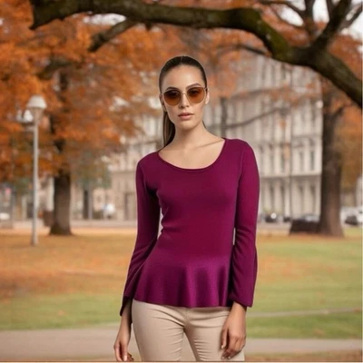 Suéter Top Nanette by NANETTE LEPORE 100 % Lana Merino Extra Fina Foto 1 de 4