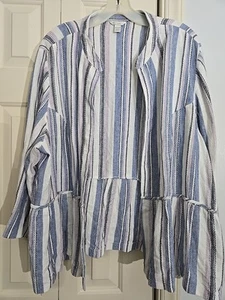 Strickjacke offen Damen 22/24 W mehrfarbig Streifen Strand Coverup Sommer Est 1946 - Bild 1 von 7
