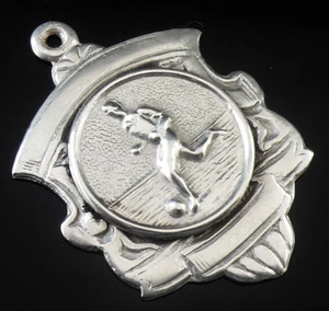 Sterling Silber Fußball Taschenuhr Anhänger Medaille, William Adams Ltd 1960 - Bild 1 von 12