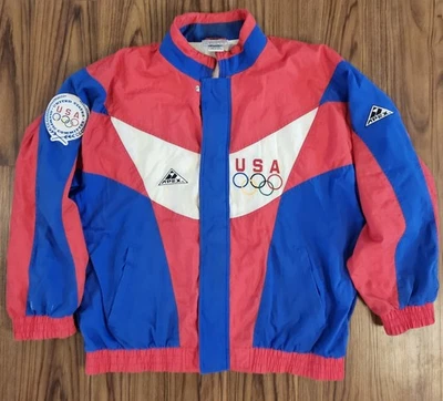 Chaqueta cortavientos vintage del Comité Olímpico de Estados Unidos Apex One para hombre XL roja blanca azul Foto 1 de 4