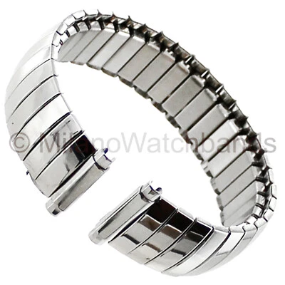 12-16mm Town & Country Shiny Silver Tone Stainless Ladies Expansion Watch Band - Image 1 of 4