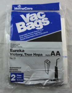 2 HomeCare Vac Bags to fit Eureka Victory, True Hepa Style AA No. 15 - Picture 1 of 1