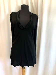 Lida Baday Black Deep Cowl Neck Top - Size Medium - Picture 1 of 5