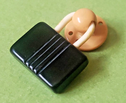 Bakelite Snapette Button Cute Little Suitcase or Purse with Celluloid Handle Cover