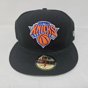 New Era 59FIFTY NBA New York Knicks Logo Black Fitted Hat - Picture 1 of 3