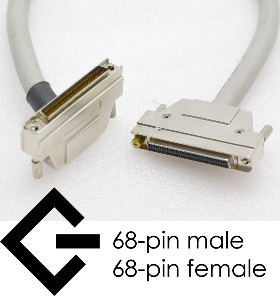 40cm SCSI UW CABLE KABEL EXTERN 68-PIN STECKER <> 68-PIN BUCHSE FEMALE SCSI-11 - Bild 1 von 1
