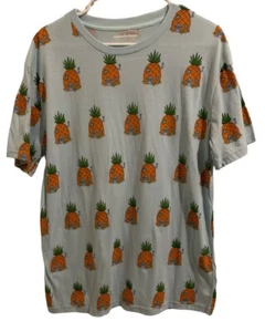 NICKELODEON SPONGE BOB SQUARE PANTS PINEAPPLE HOUSE PATTERN LARGE T-SHIRT - Picture 1 of 4