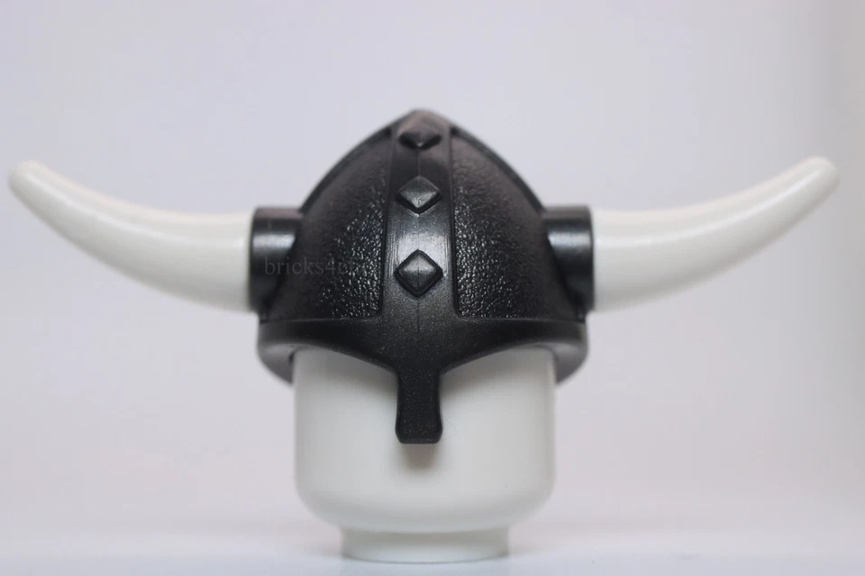 Lego Perla Gris Oscuro Minifigura Tocado Casco Vikingo con Agujeros Laterales Foto 1 de 1