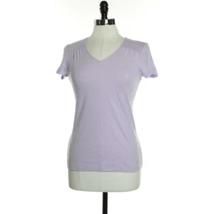Nautica Womens S Lace Short Sleeve V-Neck Shirt Purple Sleep Chic - Picture 1 of 4