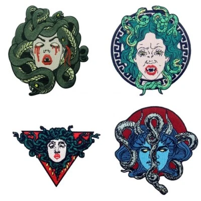 Embroidered patches Iron/Sew On transfers Jeans fashion patch Medusa snake badge - Image 1 of 4