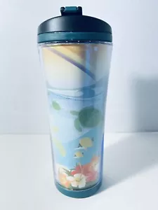 2008 Starbucks Aloha 12oz Tumbler Ocean View Ocean Sea Turtles Fish Hawaii - Picture 1 of 7