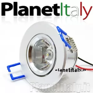 Faretto led punto luce 1x5w foro incasso 5 cm luce bianco naturale led spot 5w - Foto 1 di 6