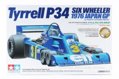 Tamiya 20058 1/20 F1 Car Model Kit Elf Team Tyrrell P34 76 Six-Wheeler Scheckter - Image 1 of 2