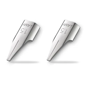 2x LAMY Z50 Fountain Pen Replacement Nibs Spare Nib Silver 1.5 Calligraphy Nibs - Picture 1 of 8