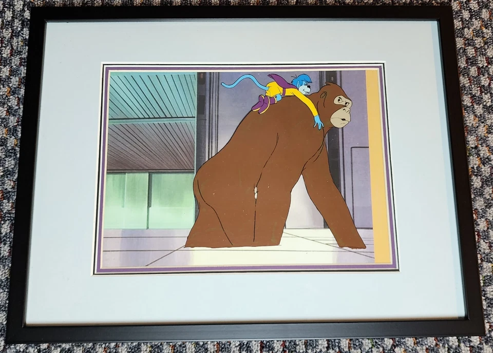 PRODUCCIÓN SUPERFRIENDS ANIMACIÓN CEL OF JAYNA AND GLEEK WONDER TWINS ENMARCADO Foto 1 de 1