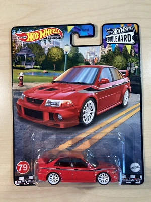 Hot wheels Mitsubishi Lancer Evolution VI Boulevard 79 - Real Riders new on card - Image 1 of 4