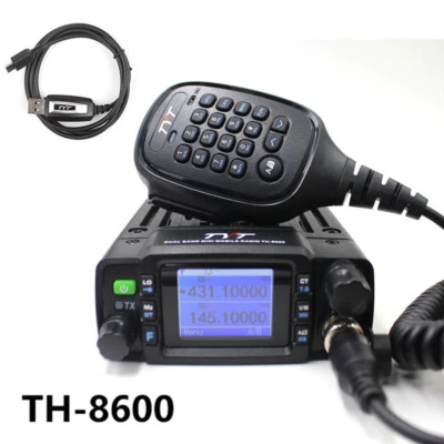 TYT TH-8600 25W Mobile Radio VHF UHF Dual Band Walkie Talkie + Programming Cable - Image 1 of 4