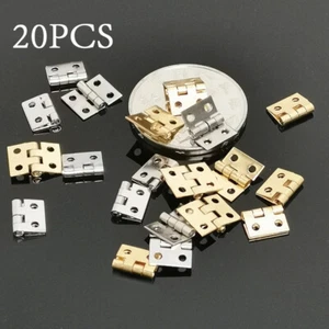 20Pcs Small Hinges + Screw Brassed Jewellery Box Dolls House Furniture Accessory - Picture 1 of 17