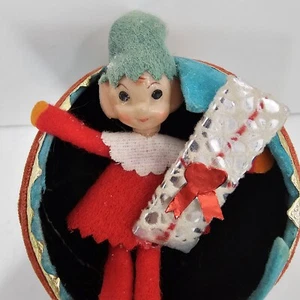 1950s Diorama Montgomery Ward Egg Shell Broken Christmas Ornaments Felt Vintage - Picture 1 of 11
