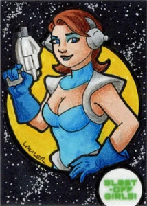 2022 5finity Blast Off Girls Sketch Card Dan Lawler - Picture 1 of 2