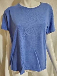 Hanes Her Way Womens Crew Neck Solid T-Shirt Top Size Medium Blue - Picture 1 of 6