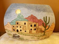 Southwestern American Indian Indigenous Art Vase Pottery Pueblo Cactus ~ Damaged