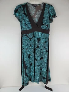 Dress, Size Sml Sleeveless Maxi  My Michelle Deep Black Turquoise Floral Design  - Picture 1 of 9