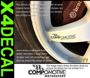 wheel stickers to fit Compomotive Motorsport rally wheel printed 93mm x4 - Picture 1 of 1