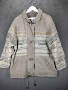Vintage Miss Joy Aztec Navajo Suede Leather Jacket Women's Size EU 44 Blanket - Picture 1 of 14