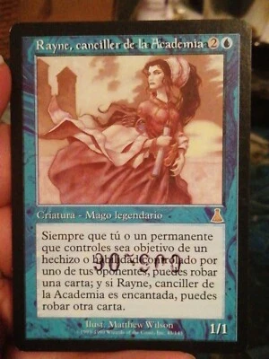 MTG (MISSPRINT) + (DRAFT MARK) Rayne, Academy Chancellor - URD - Spanish  - Imagen 1 de 4