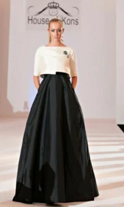 Women Long Black Taffeta Maxi Skirt Party Wear Christmas Skirt Gift For Her - Picture 1 of 4