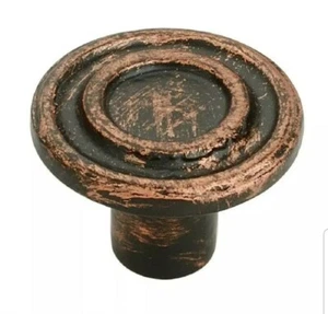 Mascot Ringed 1-1/2 In. (38Mm) Distressed Copper Patina Cabinet Knob - Picture 1 of 4