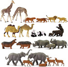 24 pièces animaux sauvages peints à l'échelle HO 1:87 PVC éléphant chameau girafe tigre lion P