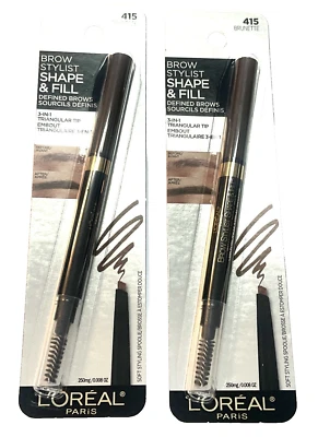 L'Oreal Brow Stylist Shape Fill Pencil 8 oz 415 Brunette 2 Pkt 3-in-1  with Box - Image 1 of 4