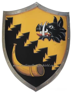 28" Medieval Heater Shield Templar 20 G crusader protector and role play shield - Picture 1 of 6