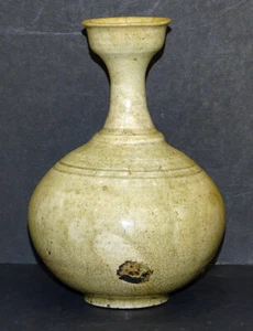 STUNNING! Antique KOREAN Ceramic Porcelain CELADON Large Bottle / GORYEO KORYO - Picture 1 of 11