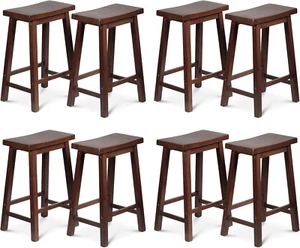 Classic Saddle-Seat 24" Tall Kitchen Counter Stools for Homes, Dining Spaces, an - Picture 1 of 7
