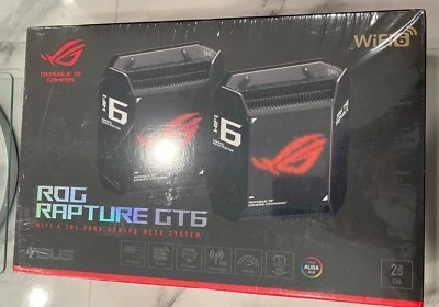 ASUS ROG Rapture GT6 Tri-Band Wi-Fi 6 Gaming Router - Black, 2-Pack - Image 1 of 4