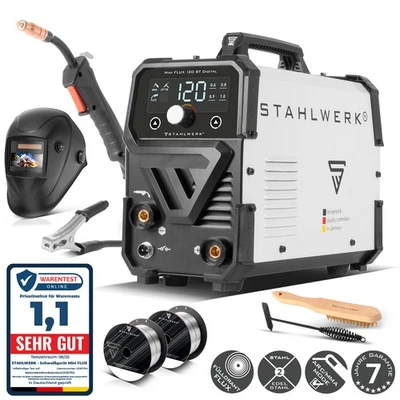 STAHLWERK Schweißgerät Mini FLUX 120 A Fülldraht ohne Gas MMA/ARC Lift-TIG-fähig - Bild 1 von 4