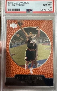 1998-99 Upper Deck Ovation "Allen Iverson" #49 PSA 8! - Foto 1 di 2