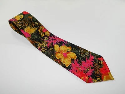 Corbata Hombre FLORENCIA Mezcla Seda FLORAL JARDÍN ROSA ROJO ORO FAUVISMO André Derain Foto 1 de 4