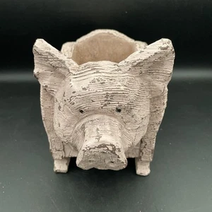 Pflanzkübel in Schweinform aus Holz rosa - rustikale Bauernhausdekoration - Schweinchen Schwein - Bild 1 von 10