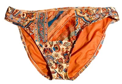 Parte inferior de bikini boho multi floral naranja grande Lucky Brand para mujer Foto 1 de 4