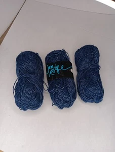 Lot Of 3 Jon Rolfe Yarn/Renee Skeins, Nomis Yarn Co, New, Navy Blue Metalic/usa - Picture 1 of 3