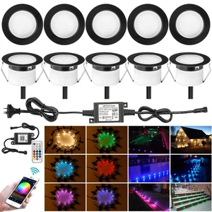 10PCS Black WIFI RGB+WW LED Decking Lights Kitchen Plinth Garden Yard Lighting - Picture 1 of 10
