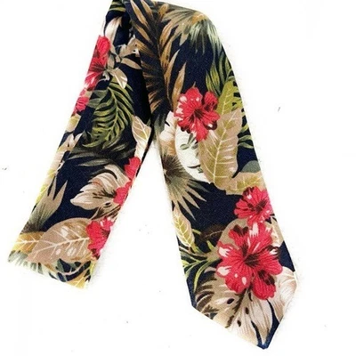 J. Corbata delgada tropical floral Crew lino algodón botánico Foto 1 de 4