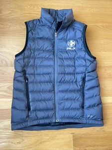 RLX Ralph Lauren Boy M Gray Down Puffer Full Zip Lightweight Packable Vest - Picture 1 of 11