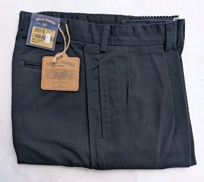 NWT-Bills Khakis M2P-BTBL SZ 32 TWILL Relax Fit Black PLEATED Khaki Pants  $165 - Image 1 of 4