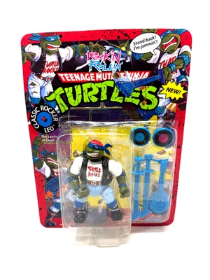 Playmates 1991 TMNT Ninja Turtles Classic Rocker Leo SEALED Figure - Image 1 of 4